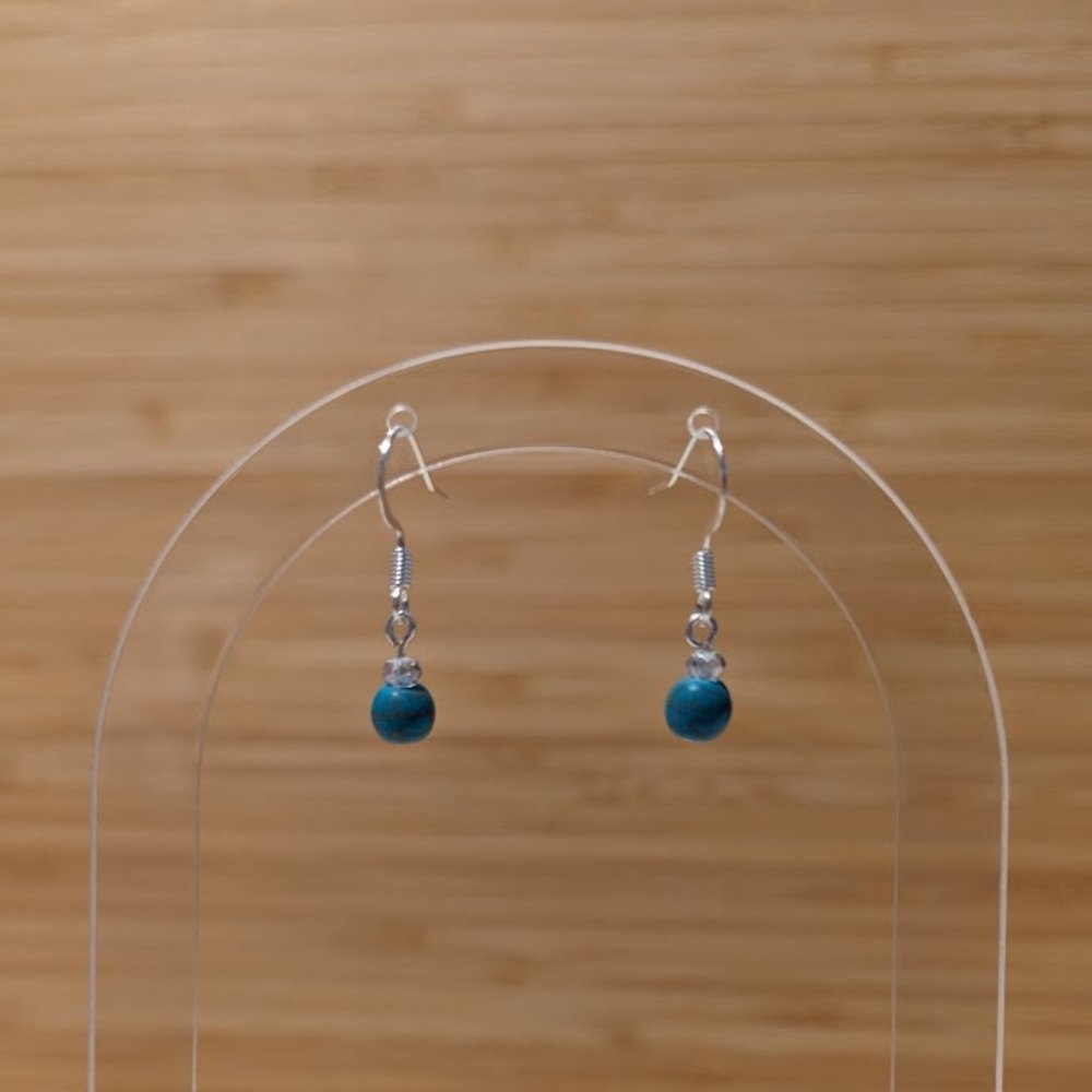Turquoise Glass Bead Earrings